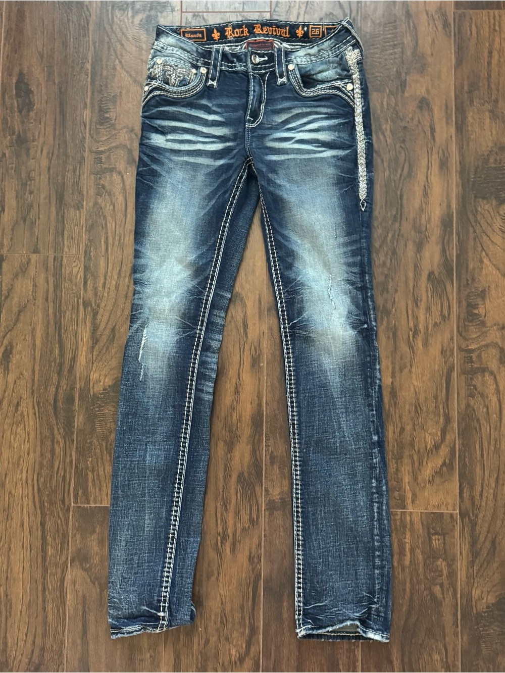 Rock Revival Wanda Straight Low Rise Jeans Size 26